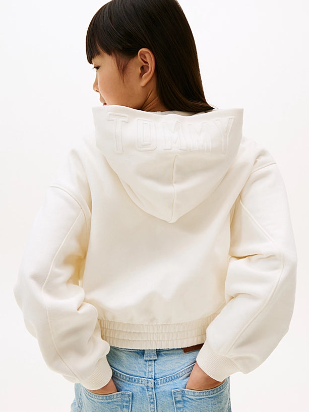Felpa Puff Zip Panna Ivory Silk