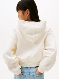 Felpa Puff Zip Panna Ivory Silk