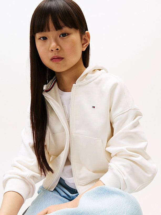 Felpa Puff Zip Panna Ivory Silk
