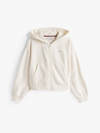 Felpa Puff Zip Panna Ivory Silk