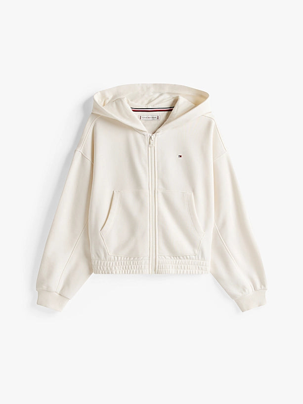 Felpa Puff Zip Panna Ivory Silk