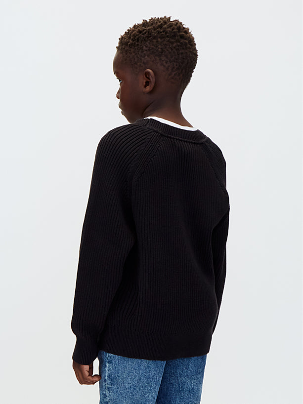 Maglione a Coste Raglan Black