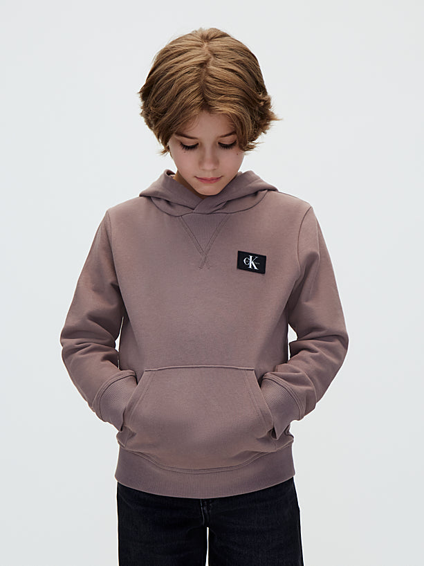 Felpa con Cappuccio e Logo Badge Iron