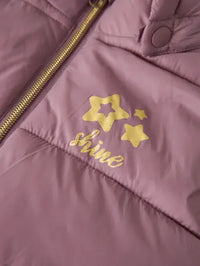 Gilet Imbottito Con Cappuccio Rosa Antico