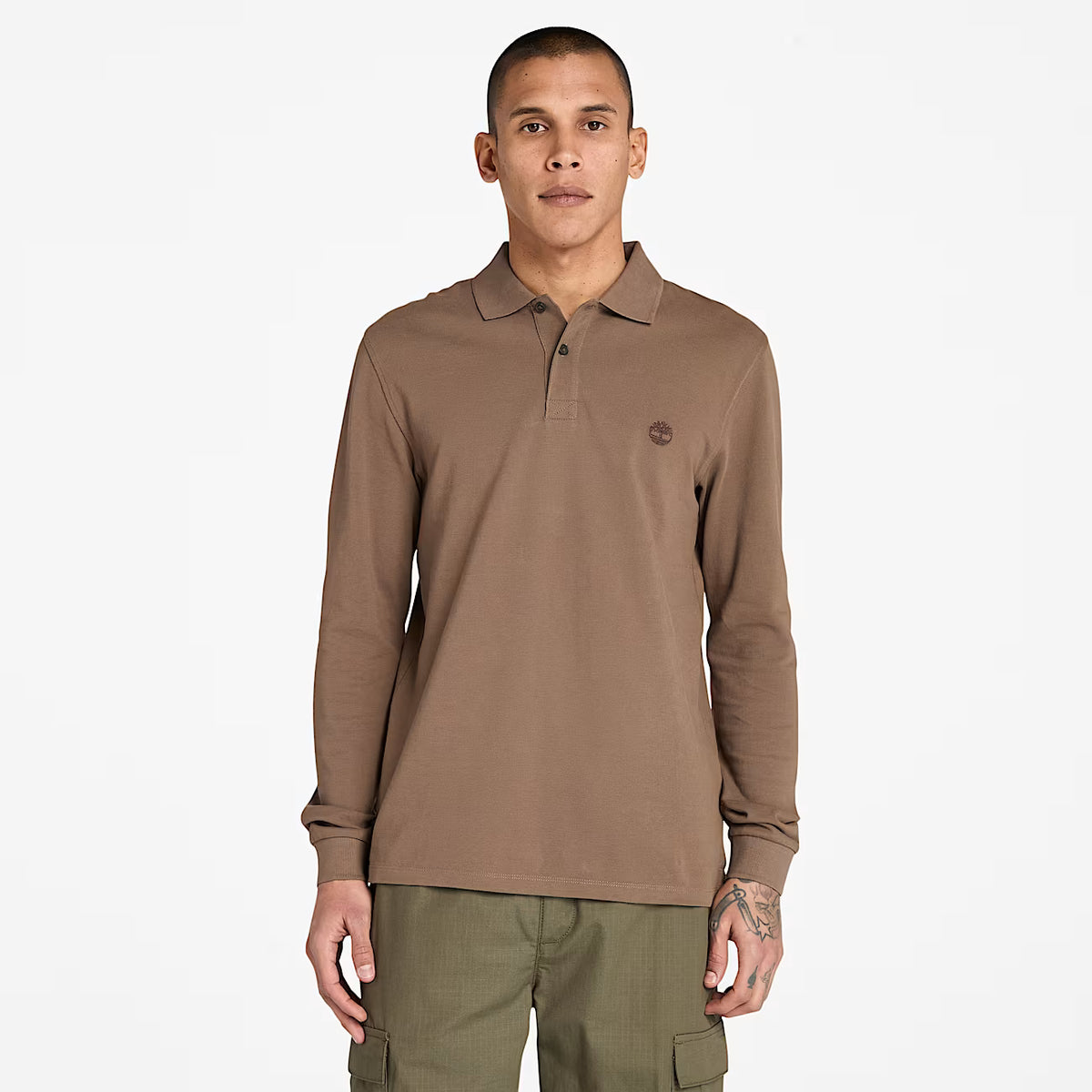 Polo Da Uomo Millers River Manica Lunga Marrone