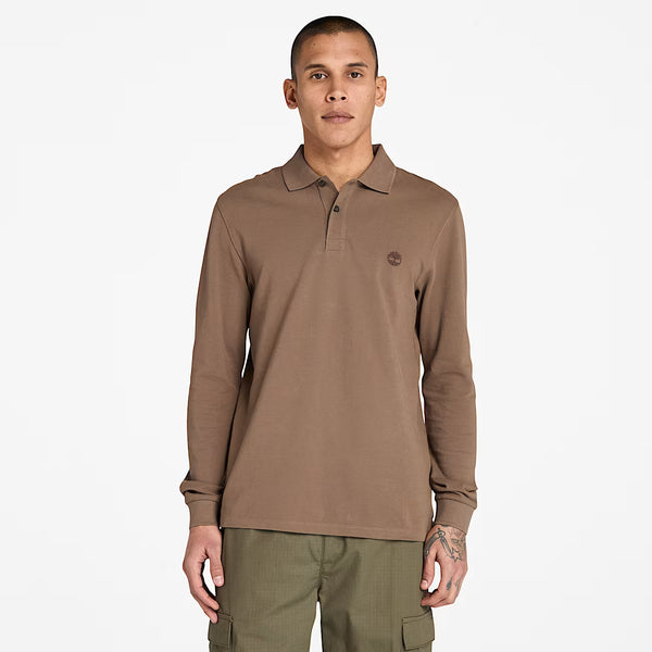 Polo Da Uomo Millers River Manica Lunga Marrone