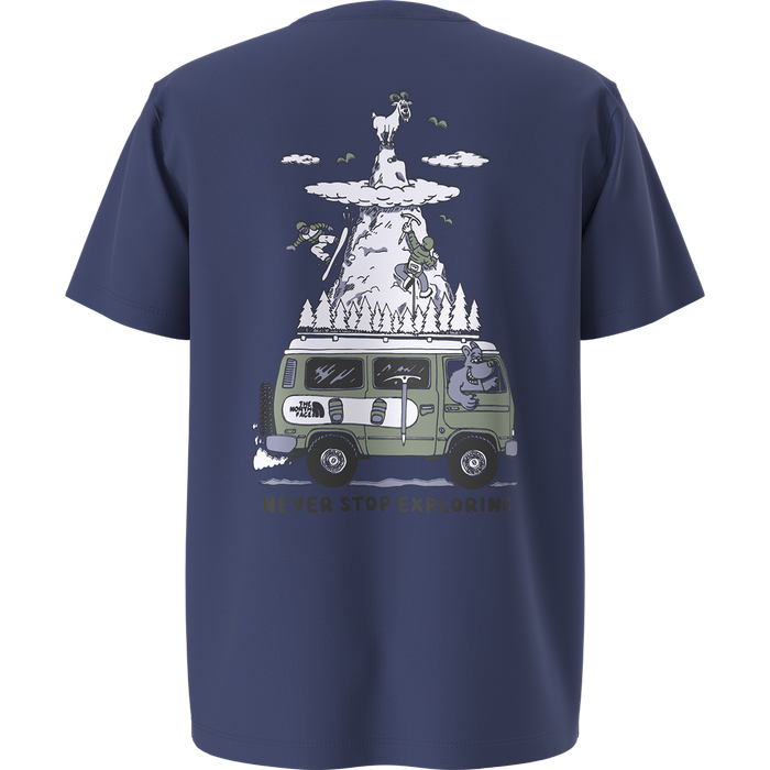T-Shirt Da Ragazzi Manica Corta Outdoor Blu