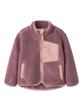 Giacca In Pile Teddy Rosa Antico Scuro