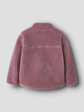 Giacca In Pile Teddy Rosa Antico Scuro