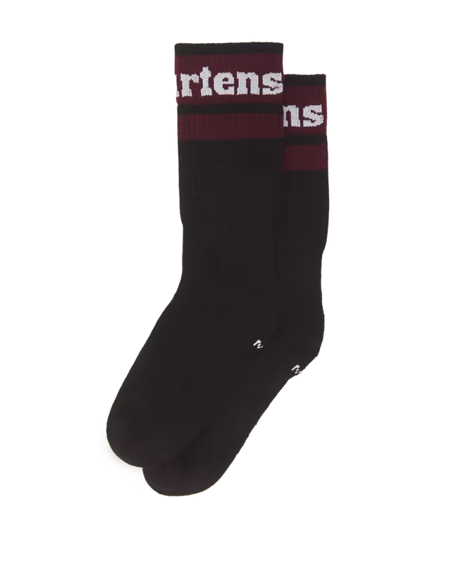 Calzino Athletic Logo Black Cherry Red White