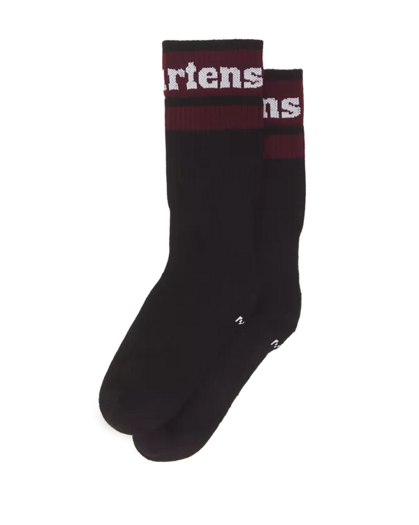 Calzino Athletic Logo Black Cherry Red White