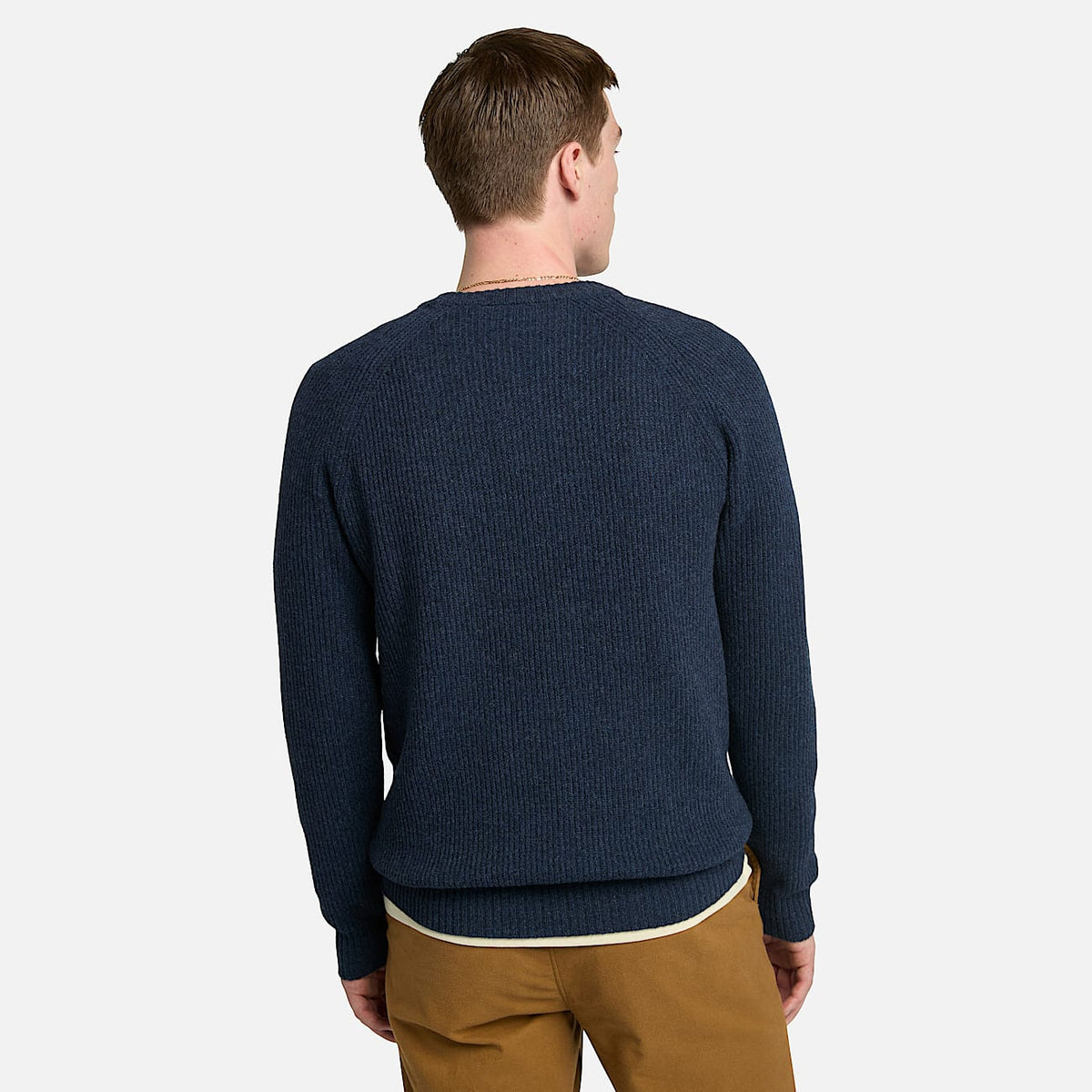 Maglione Girocollo A Coste Blu