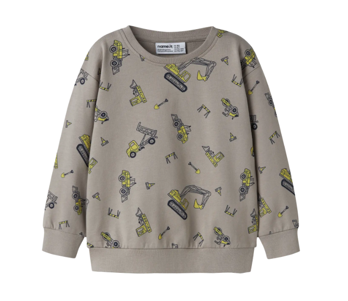 Felpa Stampa Vintage Khaki Excavator