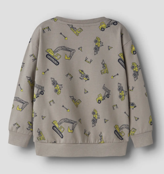 Felpa Stampa Vintage Khaki Excavator