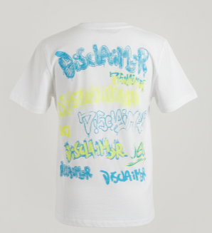 T-Shirt Bianca Con Stampa Retro Street Art