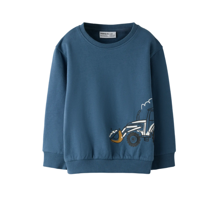 Felpa Girocollo Blu Tractor Power