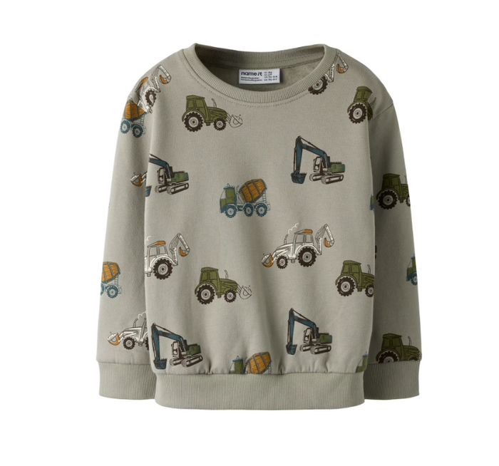 Felpa Girocollo Construction Sites Verde Salvia