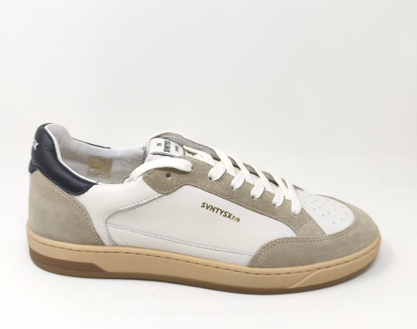 Sneakers Uomo in Pelle Bianco Nero