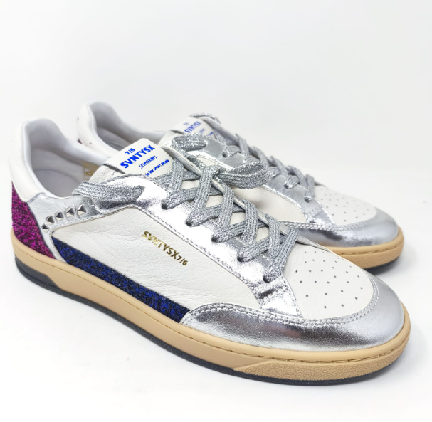 Sneakers Donna in Pelle Blu Fuxia