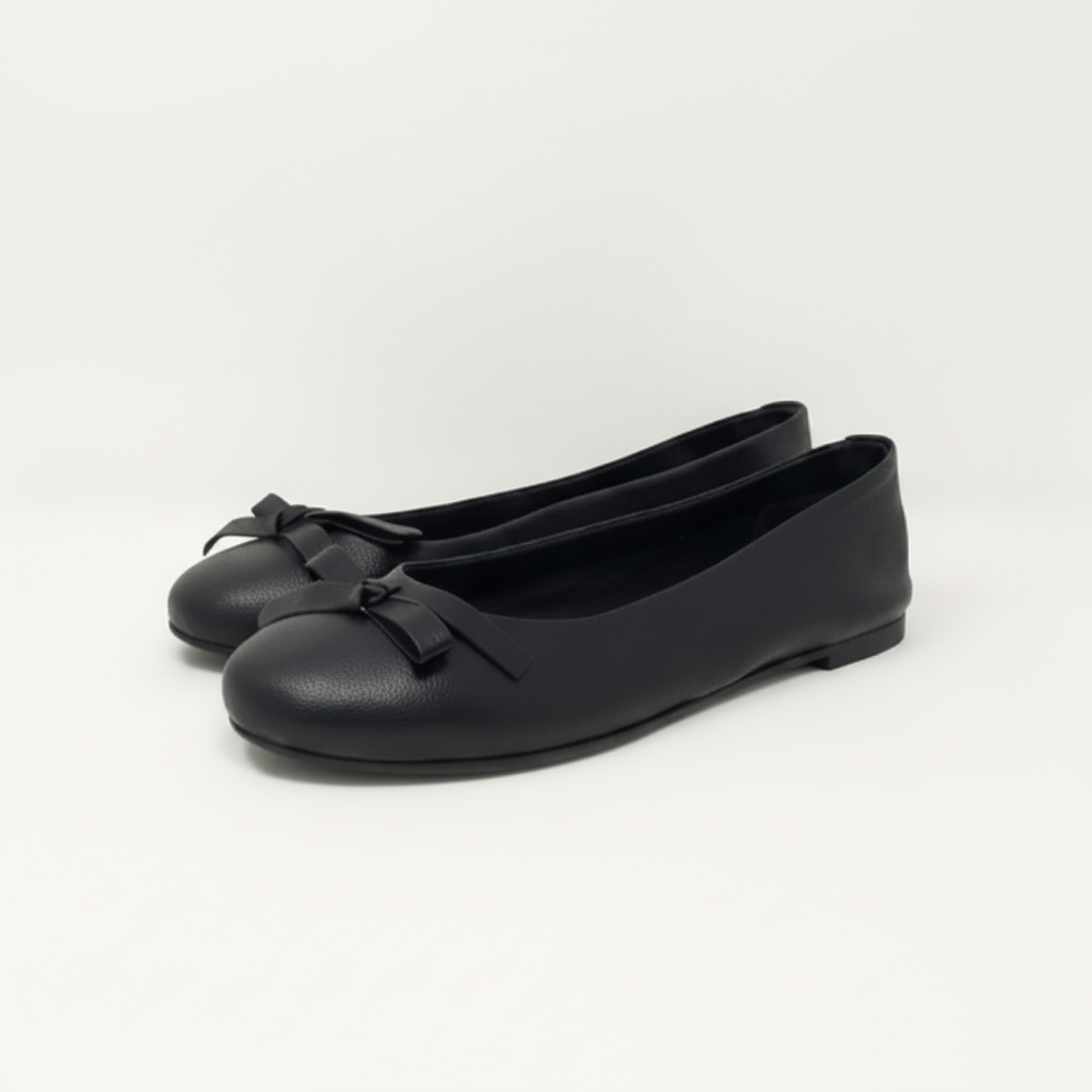 Ballerina Nera Da Donna In Pelle Morbida