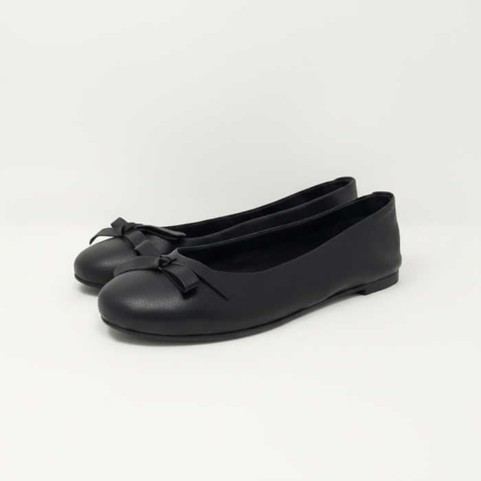 Ballerina Nera Da Donna In Pelle Morbida