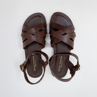 Sandalo Basso Marrone Con Fascette
