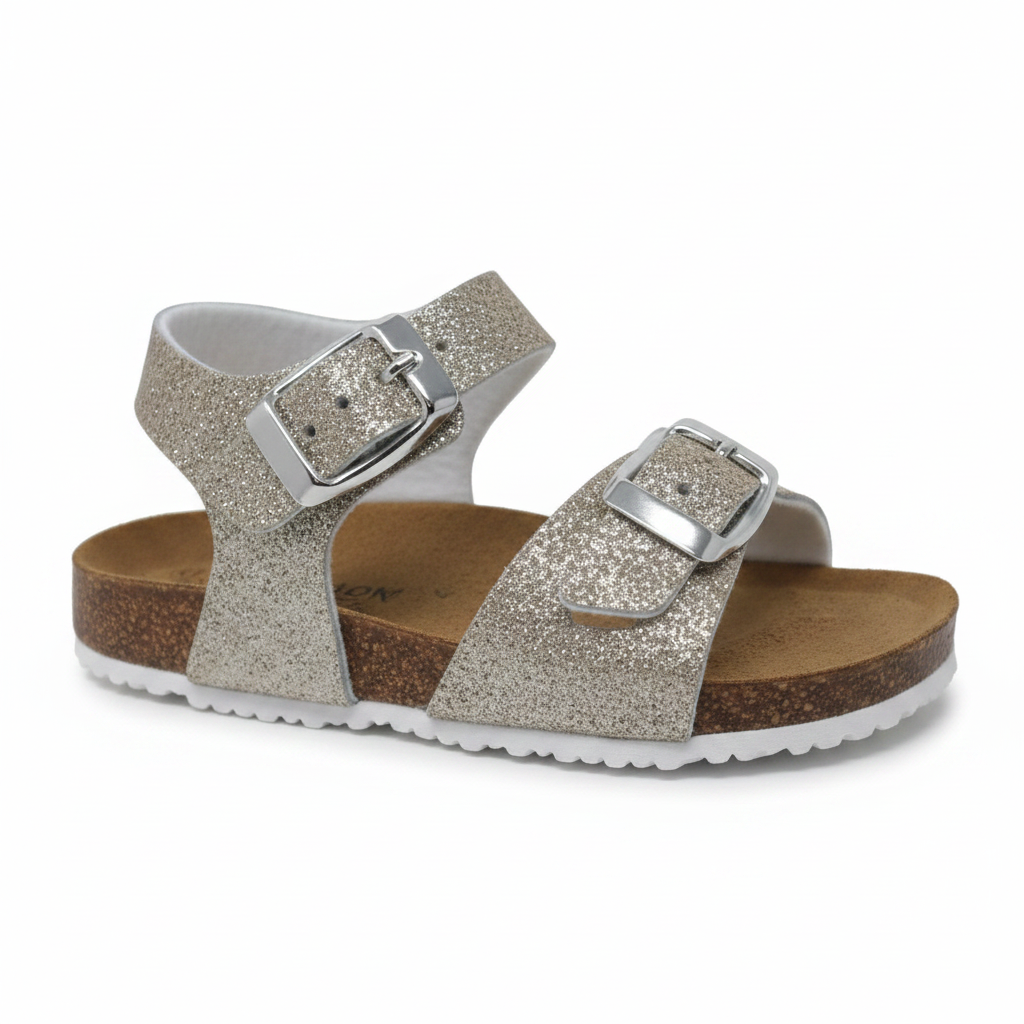 Sandalo Birk Con Fibbia Glitter