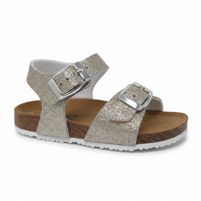 Sandalo Birk Con Fibbia Glitter