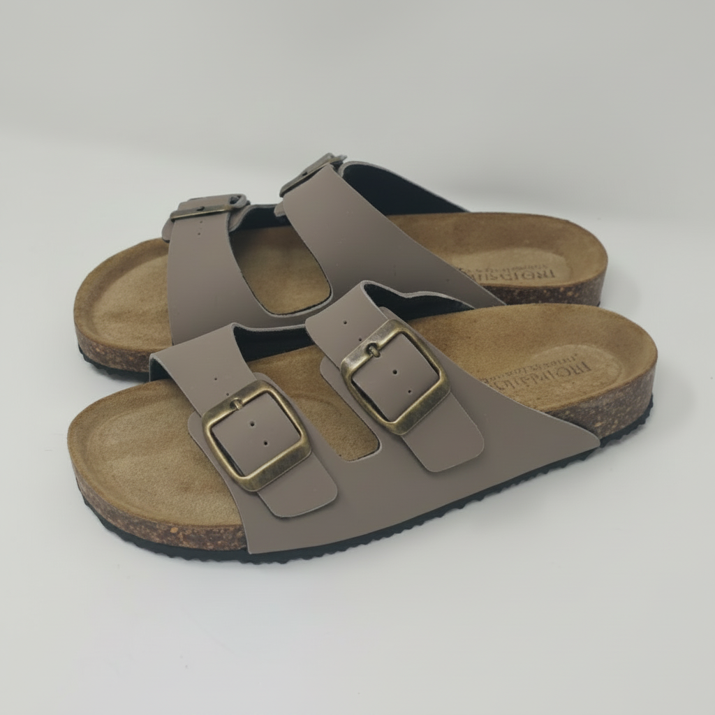 Sandalo Ciabatta Due Fasce Beige