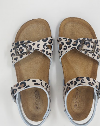 Sandalo Birk Con Fibbia Macu Beige
