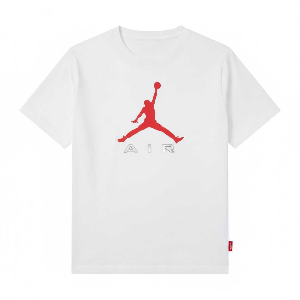 T Shirt Sportiva Jordan Bianco E Rosso