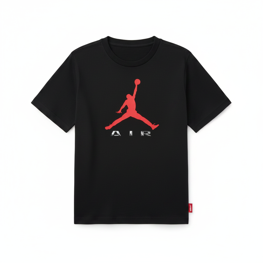 T Shirt Sportiva Jordan Nero E Rosso