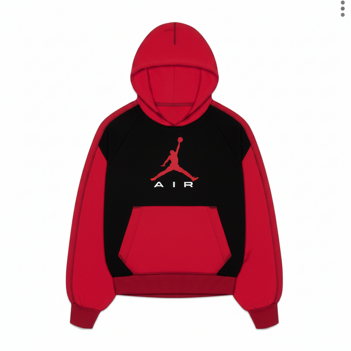 Felpa Con Cappuccio Da Bambino Jordan Nero Rosso