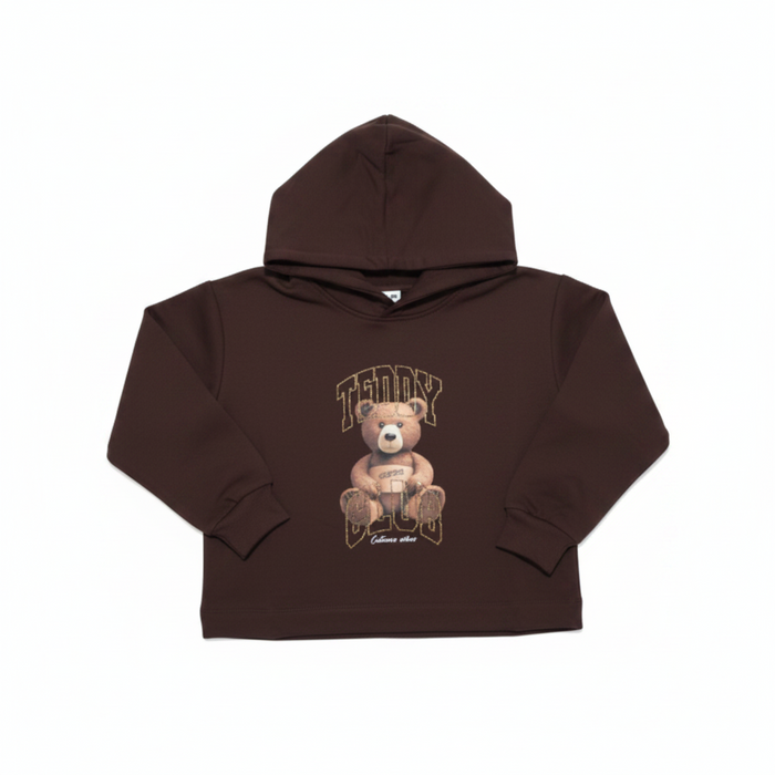 Felpa Cappuccio Orsetto Marrone