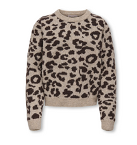 Pullover Girocollo Da Ragazza Fantasia Leopardata