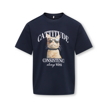 T-Shirt Ragazza Con Stampa Cagnolino Blu