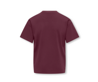 T-Shirt Ragazza Con Stampa Cagnolino Bordeaux