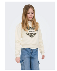 Felpa Con Cappuccio E Cuore Offwhite