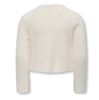Cardigan Corto Effetto Peluche Con Bottoni Gioiello