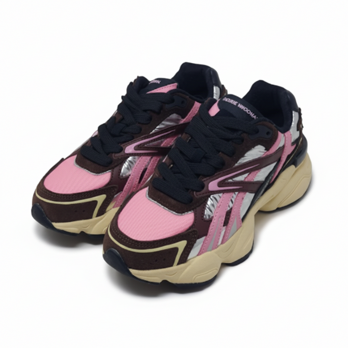 Sneaker Urban Marrone Con Dettagli Rosa