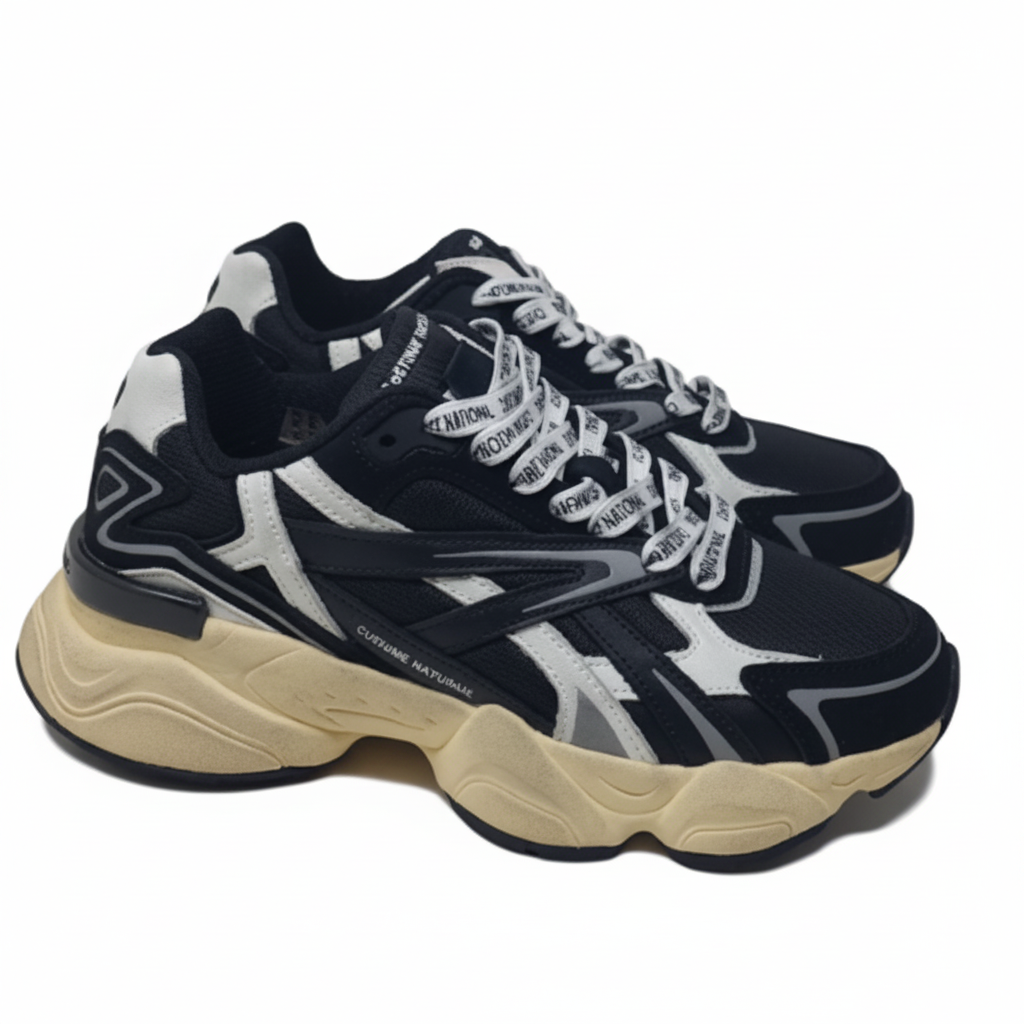 Sneaker Urban Nera Suola Bianca