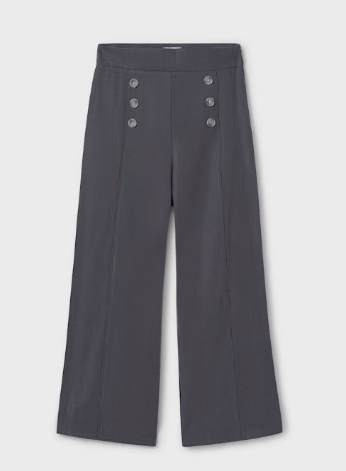 Pantalone Lungo Bottoni Carbone
