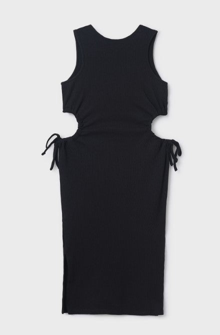 Vestito Midi Costine Nero