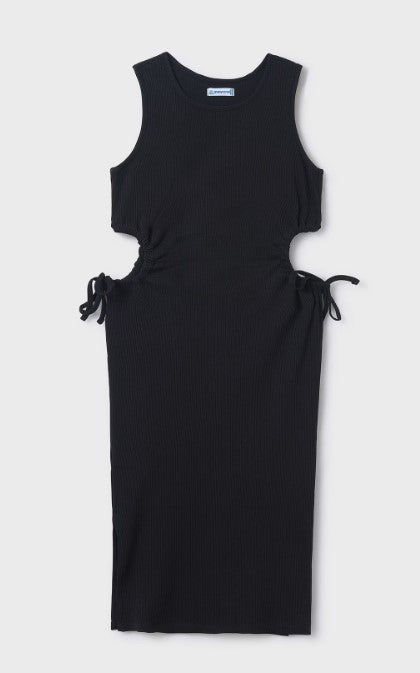 Vestito Midi Costine Nero