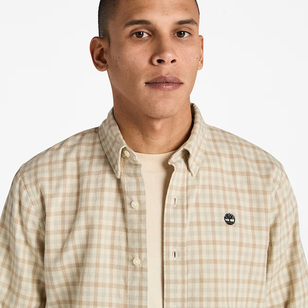 Camicia A Quadretti Solucell Da Uomo In Beige