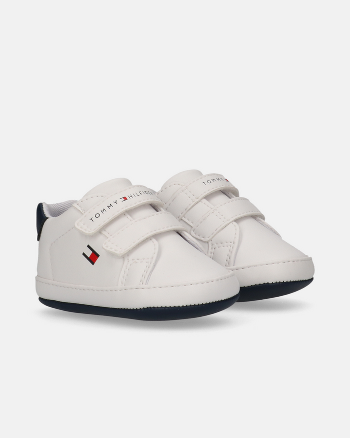 Sneaker Bassa Velcro Bianco Blu