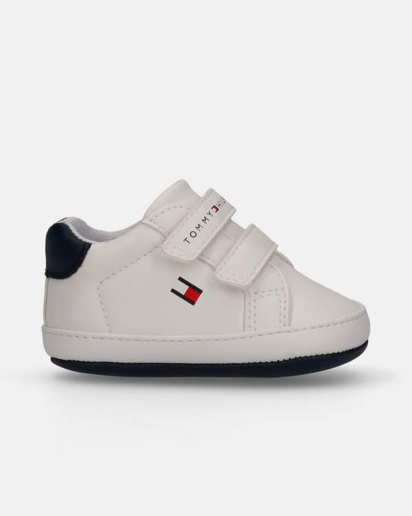 Sneaker Bassa Velcro Bianco Blu