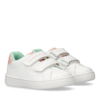 Sneaker Bassa Velcro Bianco Rosa