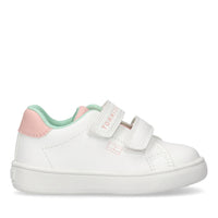 Sneaker Bassa Velcro Bianco Rosa