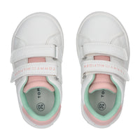 Sneaker Bassa Velcro Bianco Rosa